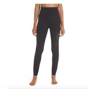 Beyond Yoga High Striped Mesh Leggings